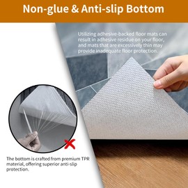 55"x36" Office Chair Mat,Heavy Duty TPE Floor Protector for Hardwood Tile Floors,Non-Slip Desk Chair Mat for Office, Gaming Room Living Room