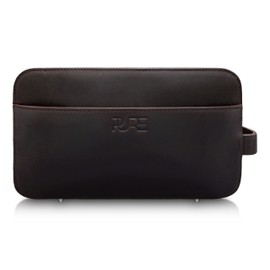 Leather Toiletry Bag Atlas - Large Travel Wash Bag for Men I Shaving Dopp Kit Bathroom Organizer