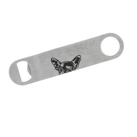 WIRESTER Laser Engraved Stainless Steel Flat Bottle Opener, Beer Bottle Opener for Kitchen, Bar, Restaurant - French Bulldog Puppy Dog