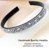 Tyqour 1 Piece Sparkling Crystal Hair Bands Skinny Headbands Non-Slip