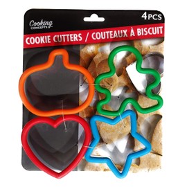 HEART STAR CIRCLE FLOWER SHAPES COOKIE CUTTER SET OF 4