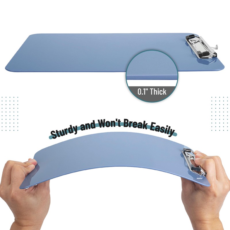 Mr. Pen- Plastic Clipboard, 12.5" x 9", 2 Pack, Gray-Blue