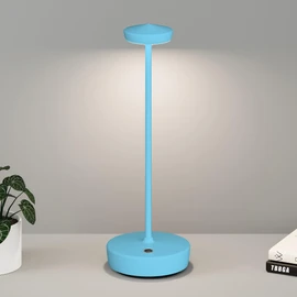 TBBGA 1 Pack Cordless Table Lamp Rechargeable - LED Battery Table Light with 3 Color Temperatures, Stepless Dimming, Waterproof Aluminum for Indoor Outdoor, Patio, Restaurant, Dinner (Blue)
