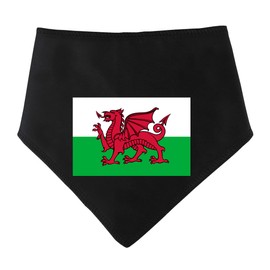 Spoilt Rotten Pets S3 Welsh Flag Red Dragon on Black Dog Bandana For Dogs & Cats (S3 Medium Dogs, Labs, Staffies & Springers)
