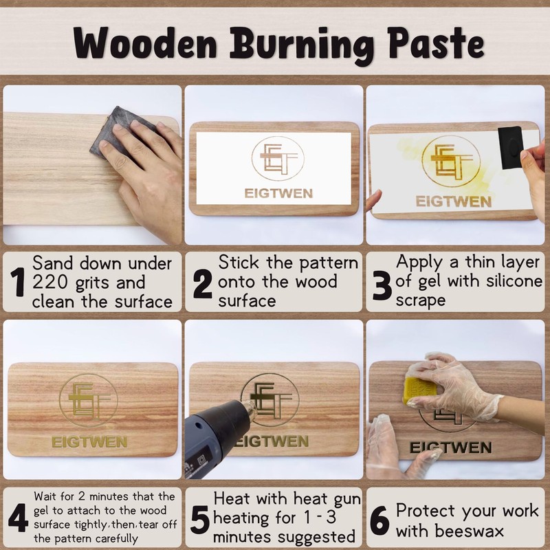 11 PCS Wooden Burning Paste Kit，4 OZ Marker Paste for