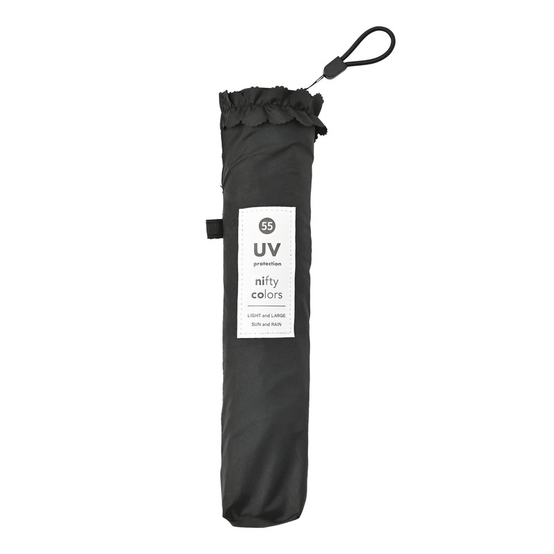 Nifty Colors 1540BK Folding Umbrella, Ruffle Carbon Lightweight Mini 55