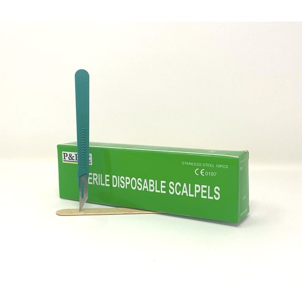 Disposable Scalpels Sterile Surgical Blade Size 10A Stainless Steel with