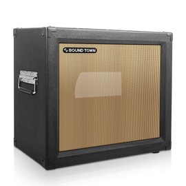 Sound Town 1 x 12" Empty Open-back Guitar Speaker Cabinet, w/Birch Plywood Construction, Black Tolex, Wheat Cloth Grill, Compatible w/Celestion/Eminence Speakers (GUC112OBBK-EC)