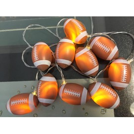 Codear Football Decor Lights String,Battery Powered 6.5ft 10 LED Football Fairy Lights for Room Decor,Sport Theme Party Decorative Lights,Birthday Christmas Decorations,Football Fans Gift