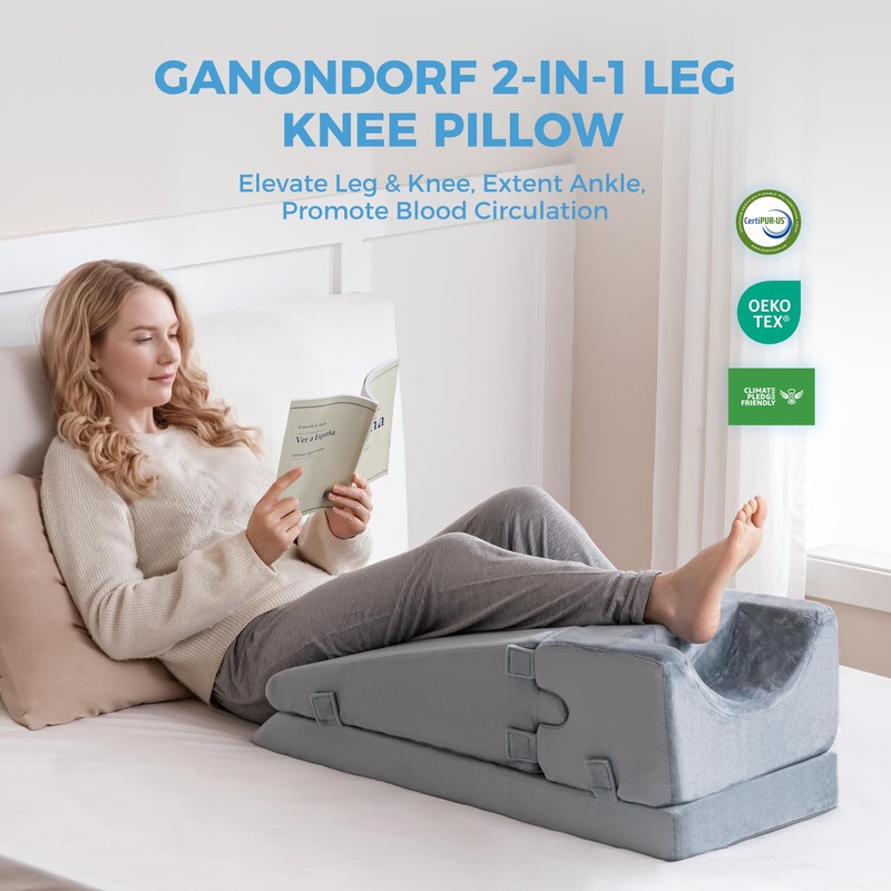 Leg Elevation Pillow for Sleeping, Foam Wedge Pillow Set for