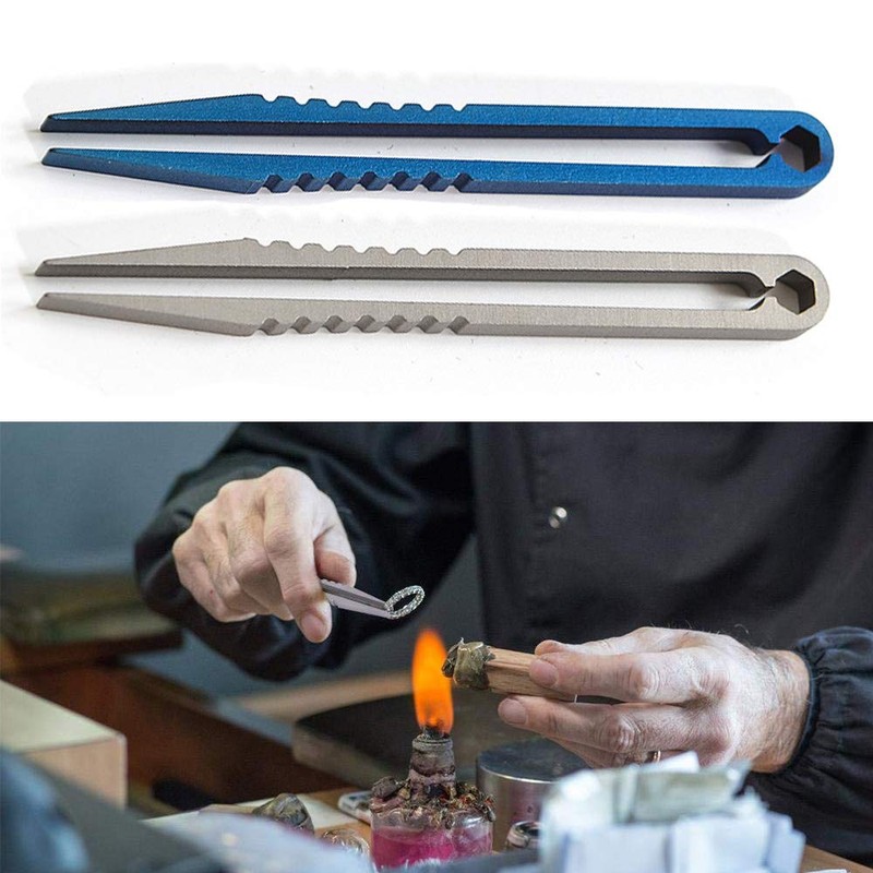 Portable Tweezers, EDC Titanium Alloy Tweezers with Non-Slip Handle, Multifunction