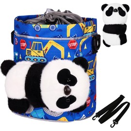 ONETOALL Kids Bike Basket with Cuddly Toy, Kids Bicycle Handlebar Bag, Girl's & Boy's Gifts for Scooter Balance Bike Tricycle