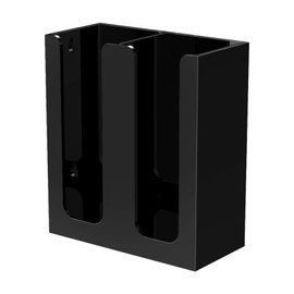 Richboom Soporte organizador de almacenamiento para tazas de café y tapa, 2 compartimentos, color negro