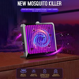 Electric Insect Killer USB-Powered Indoor Fly Trap with 6 Replacement Stickers Silent Energy-Saving LED Bug Zappers for Home Office Restaurant