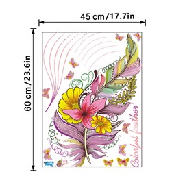 astylishome Wall Sticker Feathers Walls Decals Feathers for Living Room Bedroom Bathroom Family Hallway Furniture Window Peel and Stick Kitchen Home Art Decor 0114