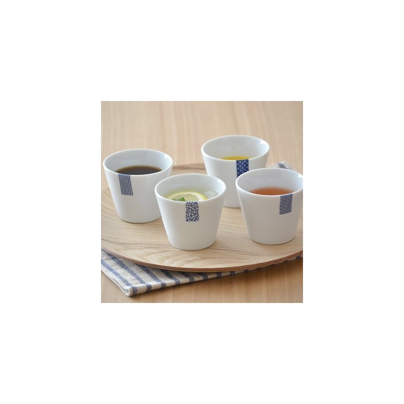 Tableware East Multi Cup 200cc Stripe Blue Label