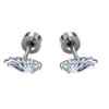 Niaspi 16G Angel Wing Stud Earrings with Blue Rhinestone Screw