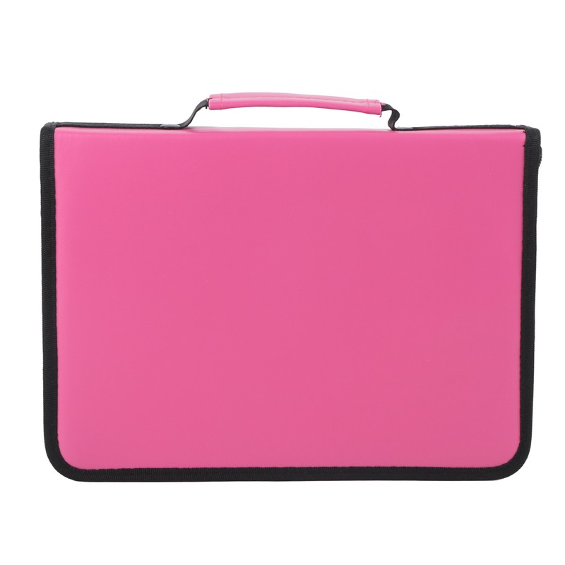 Durable PU Leather Fabric Pencil Case Zipper Pen Bag Art