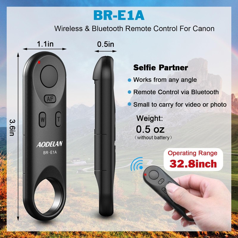 Aodelan Replacement for Canon BR-E1, Camera Wireless Remote Control for