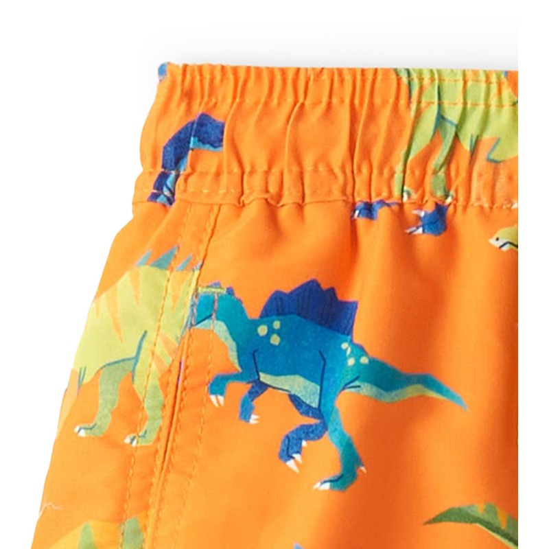 Hatley Kids Boys Swim Board Shorts, Colourblock Dino, 2 Years