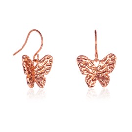 Zavana Butterfly Earrings, Dainty Dangle Earrings with Butterfly Charm, Earrings for Women and Teen Girls, Cute Jewelry for Women and Girls, Brass