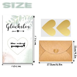 ZELAITE Pregnancy Announcement PaPa with Scratch Cards, Scratch Card "Du wirst PaPa with Envelope" Surprise Gifts for the Family for Pregnancy Announcement (PaPa)