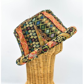 Striped Bucket Hat, Boho Hat, Roll Brim Hat, Thai Hat, Festival Hat, Ethnic Hat, Gypsy Bucket Hat, Party Hat, Unisex Funky Hat. Rainbow