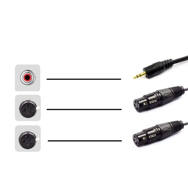 [WV-9211-1.5B] XLR Canon Female x 2 to 3.5mm Stereo Mini