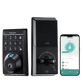 Keylynx 4-in-1 Smart Door Lock with APP Control, Fingerprint Door Locks with Keypad Deadbolt, Keyless Entry Door Lock with Auto-Locking, 16-Month Battery Life Deadbolt Lock, Easy Installation