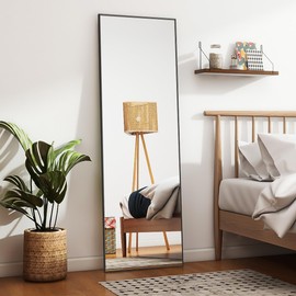 Koonmi Full Length Mirror, 59"x16" Gold, Full Body Mirror, Aluminum Frame, Standing or Leaning Floor Mirror with Stand, Walled Mounted Dressing for Bedroom, Living Room, Dorm Home Decor