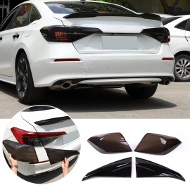 BEBECAR Fit For Honda Civic 2022 Blackout Tail Light Cover Smoked Len Trim Casing