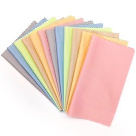 AIMI Assorted Colors Microfiber Cleaning Cloths - 6" x 7" Microfiber Glasses Cloth - Great for Cleaning Eyeglasses, Cell Phones, Screens, Lenses, Glasses and All Delicate Surface (12 Pack Multi-Color)