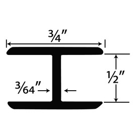 Outwater Plastic H Channel Fits Material 1/2 Inch Thick Black Styrene Divider Moulding 8 Foot Length Pro Pack (Pack of 5, 40 Feet Total)