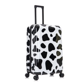 InUSA Cow Print Luggage with Spinner Wheels | Durable Lightweight Hardside Suitcase | Travel Bag with Handle and Trolley | 28-Inch Large Checked luggage