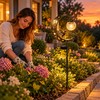 Solar Hummingbird Moon Garden Light – Crackle Glass LED Stake,
