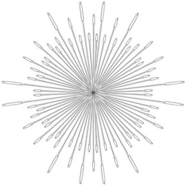 Sewing Needles Sharp Point, 50 pcs 4 Assorted Size Eyes - Stitching Needles, Hand Sewing, Embroidery, Cross Stitching, Chenille 1.97", 1.85", 1.65", 1.46"