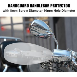 Motoforti 1 Pair 10mm Hole Dia Motorcycle Handguard Protector Transparent