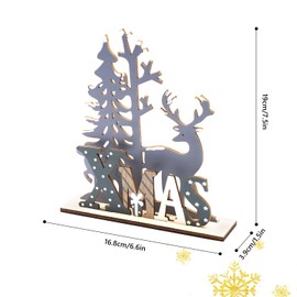 CHEERYMAGIC Christmas Table Decorations, Christmas Wooden Table Sign Xmas Tabletop Decorations Christmas Centerpiece Tabletop Signs for Home Party Decoration A4-MLBJ