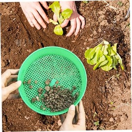 Tamiz Tierra Piezas Abono Jardín Redondo Bandeja Práctica Trabajos Grava Pequeña Arena Negro Verde Roca Jardinería