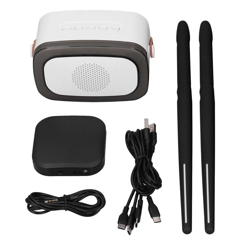 Electric Air Drum Set with Drumsticks Pedals Colorful RGB Light