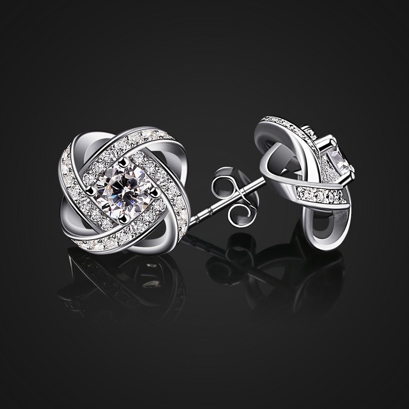 B.Catcher Earings for Woman Silver Earrings Studs Cubic Zirconia Gemini