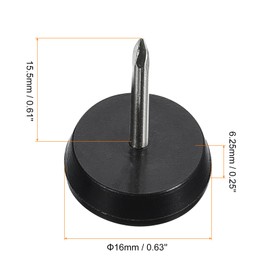 uxcell Chair Leg Floor Protectors, 24Pcs 5/8" - PTFE Round Furniture Sliders, Nail-on Furniture Pads, Chair Glides for Carpet Hardwood Floors