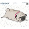 Squiddy Cute Pug Sleeping - Vinyl Sticker for Car, Laptop,