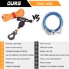 1/4" x 50ft Synthetic Winch Rope Kit with Protective Sleeve+Winch