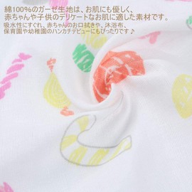 TSD Gauze Handkerchief, Baby Mini Handkerchief, Children, Mini Gauze Handkerchief, Set of 12, 7.1 x 7.1 inches (18 x 18 cm), Half Handkerchief, Baby, Nursery School (Blue Series) We Leave the Pattern