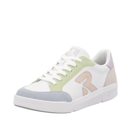 Rieker Women's Leather Trainers in Multicoloured Design with Loose Insert 41909, White