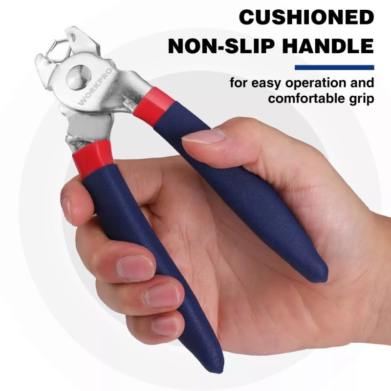 WORKPRO Bent Hog Ring Pliers with 500 Pcs 3/4" Hog