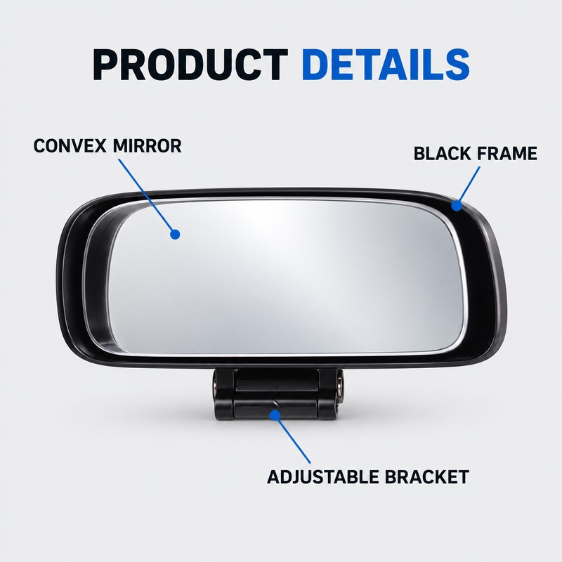 Car Blind Spot Mirror for Driving – Adjustable Wide-Angle Convex