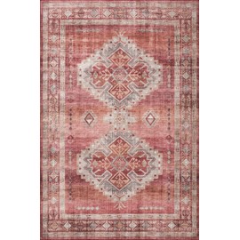 Loloi II Heidi Collection HEI-03 Sunset/Natural 3'-6" x 5'-6" Accent Rug