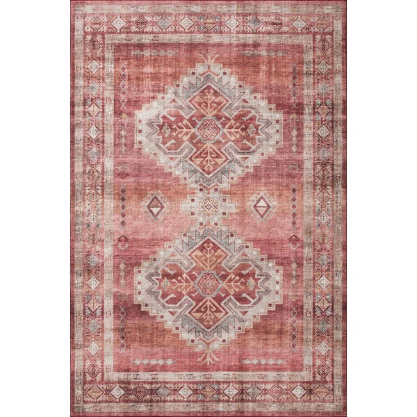 Loloi II Heidi Collection HEI-03 Sunset/Natural 3'-6" x 5'-6" Accent